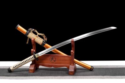 Orange Skida Tachi Odachi Svärd fjäderstål