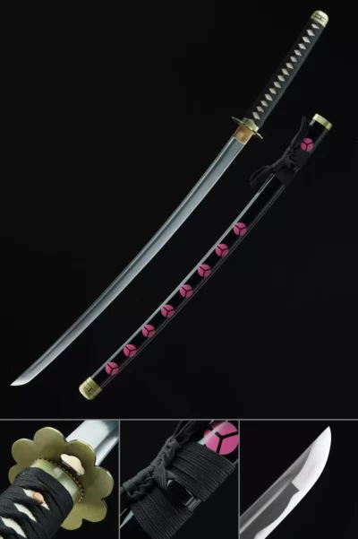 One Piece Roronoa Zoro Shusui Katana Samurai Svärd Replika Med Svart Slida